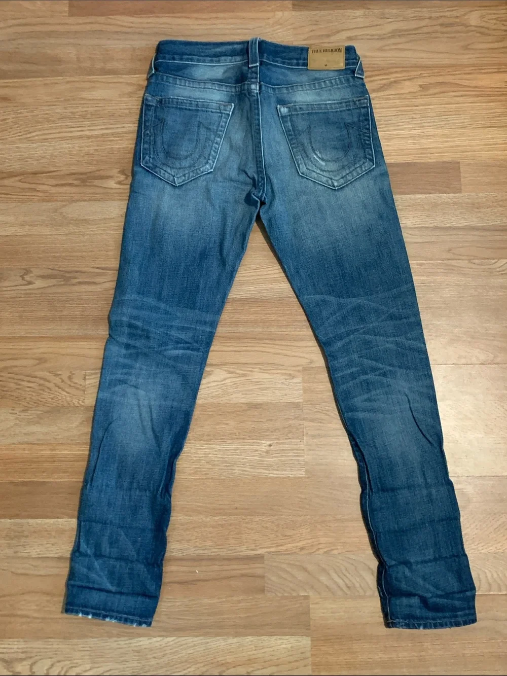 True Religion Slim Fit Distressed Blue Jeans